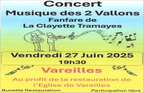 Concert Musique des 2 Vallons - fanfare de la Clayette Tramayes